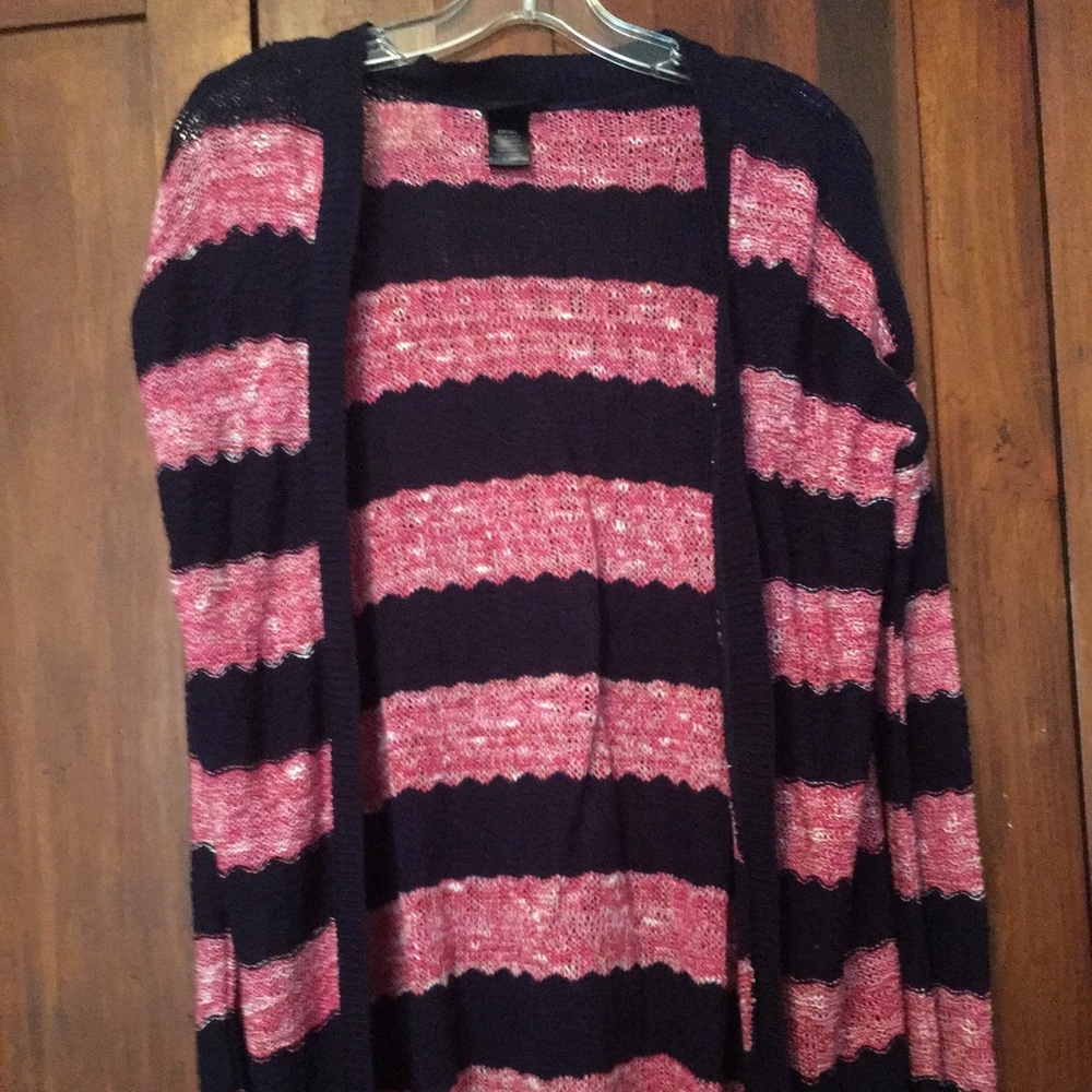 Cardigan pinkish and navy blue